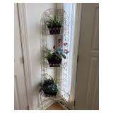 3-Tier Scrollwork Wire Rack & Faux Plant Display
