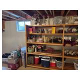 Holiday Decor, Angels, Coolers & Vtg Luggage Lot