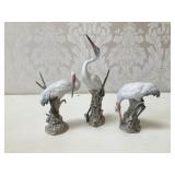 3 Lladro Porc. Courting Cranes Figurines 1612-14