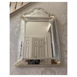Venetian Etched Murano Glass Wall Mirror