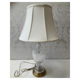 Hollywood Regency Glass & Brass Table Lamp