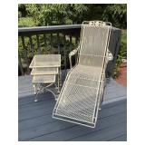 Woodard Rose Wrought Iron Chaise & Nesting Tables