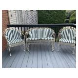 Meadow Craft Wrought Iron Rose Glider & Chairs