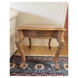 C. French Provincial Parquetry & Carved Lamp Table
