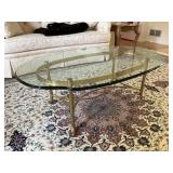 LaBarge Regency Brass & Beveled Glass Coffee Table