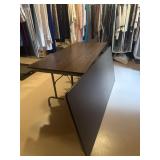 2 -8 Ft Wood Grain & Metal Folding Utility Tables