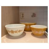 Pyrex Butterfly Gold II 3pc Mixing Bowl Set