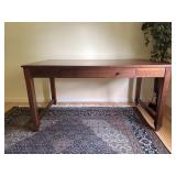 Stained Hardwood Office Desk & Keyboard Drawer