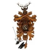 German Hunter Musical Cuckoo Clock w/ Regula &