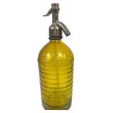 Argentine Lourdes Ribbed Yellow Glass Soda Siphon