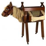 Handcrafted Folk-Art Horse Storage Cart
