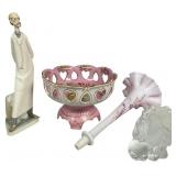 Lladro, Arnart, Epergne & Viking Glassware