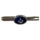 Watson Company Str. Masonic Blue Cabochon Tie Clip
