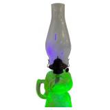 Uranium Vaseline Glass Finger Lamp w/ Eagle Burner