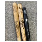 A Trio of Louisville Slugger Wooden Baseball Bats