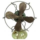 Robbins & Myers Desk Fan with Slag Glass Base