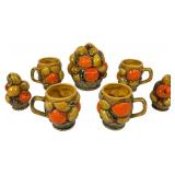 Inarco 7-Pc Orange Spice Fruit Ceramic Tableware