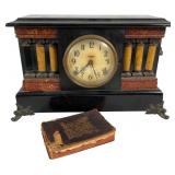 E. Ingraham Adamantine Clock & Little Giant Book