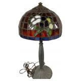 Arts & Crafts Floral Leaded Stained Glass Lamp