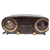 Zenith L515 Owl Eyes Brown Bakelite Clock Radio
