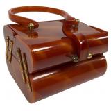 Wilardy 1950s Tortoiseshell Lucite Cantilever Bag