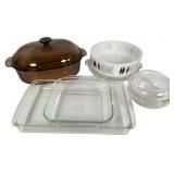Corning & Pyrex Vtg Black & Gold Diamond Bakeware