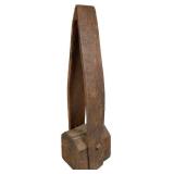 Primitive Hardwood & Iron Well Pipe Clamp Lifter