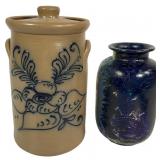 Two Ceramic Vessels Including Maple City Pottery
