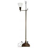 Victorian Brass Bridge Reading Floor Lamp, c. 1920