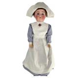 J.D. Kestner 168 German Red Cross Nurse Doll 23 in