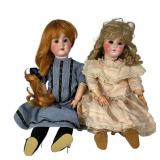 Two German Bisque Head Dolls by Heinrich Handwerck