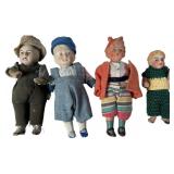 A Collection of Four Antique German & Japan Dolls