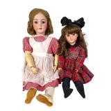 A Pair of Antique German Socket Head Child Dolls +
