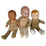 Three Antique J.D. Kestner & Acme Toy Co. Baby Dol