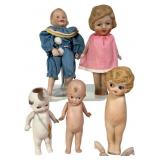 An Assortment of Vintage Hertwig & Japanese Dolls