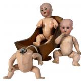 J.D. Kestner 151 & Gebrï¿½der Bing 251 Bisque Dolls