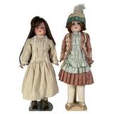 Two German Bisque Head Dolls, Lissy & Mold 148