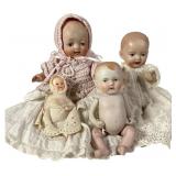 A Group of Nippon & BSCO Bisque Googly Eye Dolls