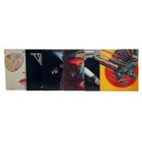 Six Classic Rock and Heavy Metal Vinyl LP Records