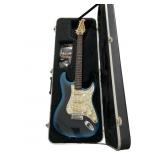 Lotus Stratocaster-Style Blue Guitar & Case
