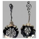 Two Sterling Silver Salem Witch & Pierced Spoons