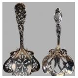 Two Sterling Silver Pierced Serving Spoons