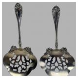 A Pair of R. Wallace & Sons Sterling Rose Servers