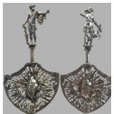 Pair of Continental Mythological Silver Servers