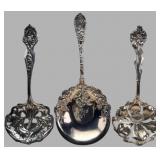 Three Sterling Serving Spoons by George Shiebler