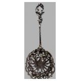 German 800 Silver Ornate Pierced Nut Spoon