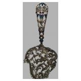 Enameled Sterling Silver Gilt Bonbon Server