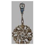 Sterling Vermeil Pierced Rose Serving Spoon