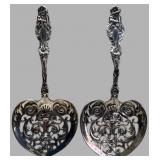 A Pair of Sterling Silver Heart Bonbon Spoons