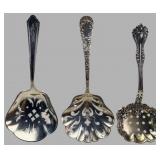 Three American Sterling Silver Pierced Spoons